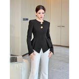 ペプラムジャケット ラウンドネック ウエストシェイプ | JS FASHION | 詳細画像5 