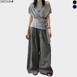 ストライプ ワイドパンツ レディース | JS FASHION | 詳細画像2