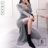 ロングワンピース 深いスリット入り 起毛リブワンピース | JS FASHION | 詳細画像2