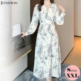 花柄 ワンピース Vネック | JS FASHION | 詳細画像1 