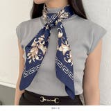 90x90cmサイズ ヴィンテージ風サテン生地スカーフ | JULIA BOUTIQUE | 詳細画像5