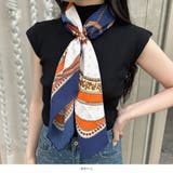 90x90cmサイズ ヴィンテージ風サテン生地スカーフ | JULIA BOUTIQUE | 詳細画像9