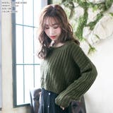 【カーキ】 | ローゲージニットショート丈トップス [17522] | JULIA BOUTIQUE