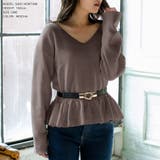 【モカ】 | ウエストベルト付きニットトップス | JULIA BOUTIQUE