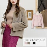 ノーカラーフェイクファーショートジャケット | JULIA BOUTIQUE | 詳細画像1