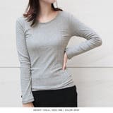 【グレー】 | 裏起毛長袖リブインナー トップス | JULIA BOUTIQUE
