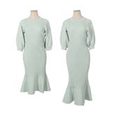 【ミント】 | 選べる2丈 五分袖マーメイドニットワンピース | JULIA BOUTIQUE