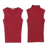 【レッド】 | 選べるVネック ハイネック パーソナルカラーノースリーブニットトップス | JULIA BOUTIQUE