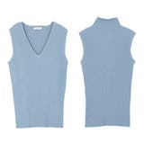 【ブルー】 | 選べるVネック ハイネック パーソナルカラーノースリーブニットトップス | JULIA BOUTIQUE