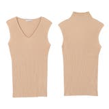 【ライトベージュ】 | 選べるVネック ハイネック パーソナルカラーノースリーブニットトップス | JULIA BOUTIQUE