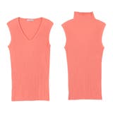 【ピンクオレンジ】 | 選べるVネック ハイネック パーソナルカラーノースリーブニットトップス | JULIA BOUTIQUE