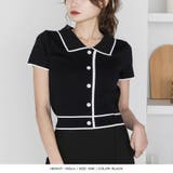 配色ポロ襟ニットトップス | JULIA BOUTIQUE | 詳細画像4
