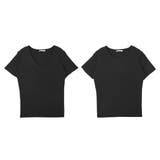 【ブラック】 | 選べるVネック Uネック パーソナルカラー半袖ニットトップス | JULIA BOUTIQUE