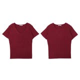 【レッド】 | 選べるVネック Uネック パーソナルカラー半袖ニットトップス | JULIA BOUTIQUE