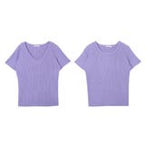 【パープル】 | 選べるVネック Uネック パーソナルカラー半袖ニットトップス | JULIA BOUTIQUE