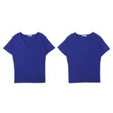 【ブルー】 | 選べるVネック Uネック パーソナルカラー半袖ニットトップス | JULIA BOUTIQUE