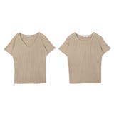 【ベージュ】 | 選べるVネック Uネック パーソナルカラー半袖ニットトップス | JULIA BOUTIQUE