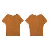 【オレンジ】 | 選べるVネック Uネック パーソナルカラー半袖ニットトップス | JULIA BOUTIQUE