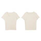 【アイボリー】 | 選べるVネック Uネック パーソナルカラー半袖ニットトップス | JULIA BOUTIQUE