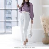 【ホワイト】 | バックルベルト付きフレアパンツ | JULIA BOUTIQUE