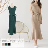 リボン付き金ボタンマーメイドニットワンピース | JULIA BOUTIQUE | 詳細画像1
