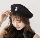 【ブラック】 | Bロゴ付きサマーベレー帽  | JULIA BOUTIQUE