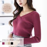 ワイドVネックリブニットトップス | JULIA BOUTIQUE | 詳細画像1