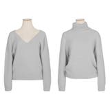 【グレー】 | ネックが選べるシャギータッチニットトップス | JULIA BOUTIQUE