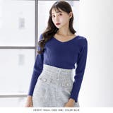 【ブルー】 | 前後2WAYネックパーソナルカラーリブニットトップス [22613 レディース | JULIA BOUTIQUE
