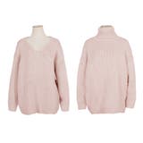 【ピンク】 | 選べる2ネック 手編み風ざっくりニットトップス [22630 | JULIA BOUTIQUE
