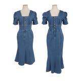 選べる2丈 パワショルデニムマーメイドワンピース | JULIA BOUTIQUE | 詳細画像37