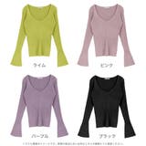 ベルスリーブVネックリブニットトップス | JULIA BOUTIQUE | 詳細画像2