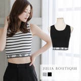 裾ロゴクロップド丈ノースリーブニットトップス | JULIA BOUTIQUE | 詳細画像1