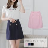 ゴールドボタン付き台形ミニスカート | JULIA BOUTIQUE | 詳細画像1