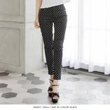 【ブラック】 | S～Lサイズ ドット柄ハイウエストスキニーパンツ | JULIA BOUTIQUE