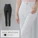 S～Lサイズ ドット柄ハイウエストスキニーパンツ | JULIA BOUTIQUE | 詳細画像1 