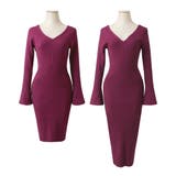 【プラム】 | 丈が選べるベルスリーブVネックニットワンピース/23528 | JULIA BOUTIQUE