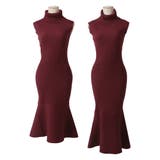 【ボルドー】 | 選べる丈タートルネックマーメイドニットワンピース | JULIA BOUTIQUE
