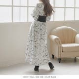 ラインフラワー柄ウエストリブフレアワンピース/23564 | JULIA BOUTIQUE | 詳細画像5 