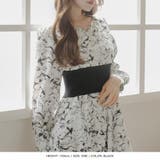 ラインフラワー柄ウエストリブフレアワンピース/23564 | JULIA BOUTIQUE | 詳細画像7 
