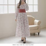 ラインフラワー柄ウエストリブフレアワンピース/23564 | JULIA BOUTIQUE | 詳細画像9 