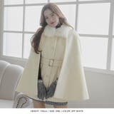 【オフホワイト】 | フェイクファー付きケープコート/23575 | JULIA BOUTIQUE