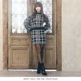 チェック柄シャギータッチニットトップス+ミニスカートセットアップ | JULIA BOUTIQUE | 詳細画像5