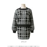 チェック柄シャギータッチニットトップス+ミニスカートセットアップ | JULIA BOUTIQUE | 詳細画像2