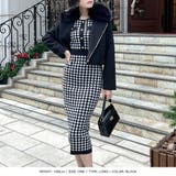 丈が選べる千鳥格子柄タイトニットワンピース | JULIA BOUTIQUE | 詳細画像16