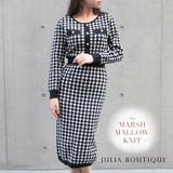 丈が選べる千鳥格子柄タイトニットワンピース | JULIA BOUTIQUE | 詳細画像1