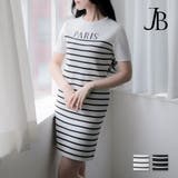 Parisボーダー柄半袖ニットワンピース | JULIA BOUTIQUE | 詳細画像1