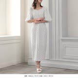 【ホワイト】 | ドット柄バルーンスリーブタイトワンピース | JULIA BOUTIQUE