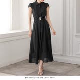 【ブラック】 | ベルト付きシャツワンピース [24080 半袖 | JULIA BOUTIQUE