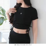 ラインストーンロゴドロストギャザートップス [24093 半袖 | JULIA BOUTIQUE | 詳細画像4 